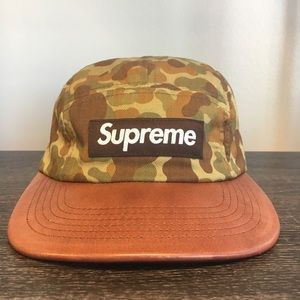 Supreme Camo Herringbone Leather Camp Cap 2012
